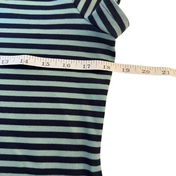 Free People Beach On The Line Ponte Mini Dress Large‎ Navy Mint Striped Casual - Image 11