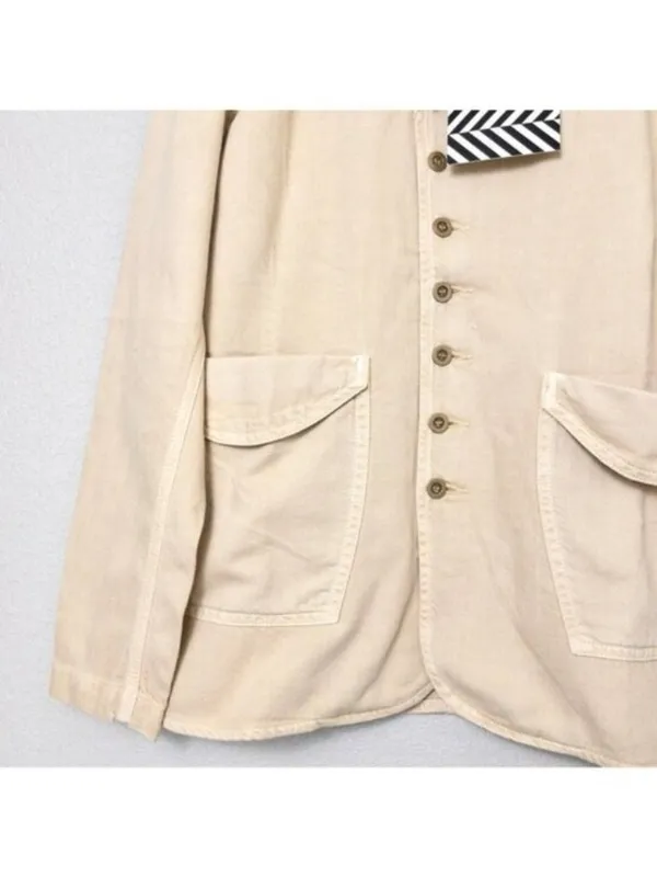 NWT Sandrine Rose Empire Canvas Jacket XS Sunflower Tan Khaki Cotton Linen Chore - Image 7