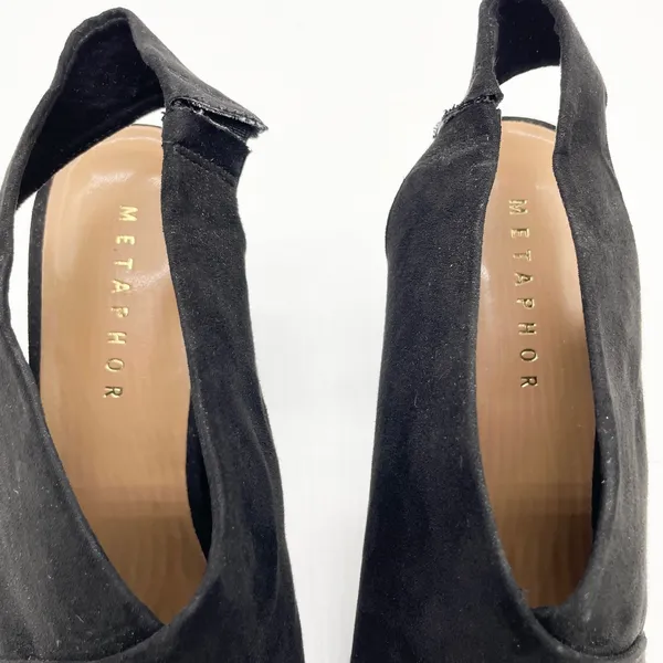 NEW Metaphor Womens 7.5 Stala Sling-Back Block‎ Heel Dress Shoe Open Toe Black - Image 4
