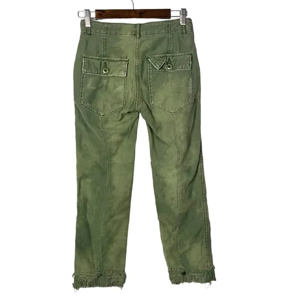 Free People Stormbringer Green‎ Distressed Straight Leg Pants 24 - Image 6