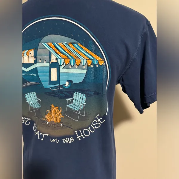 EUC Comfort Colors Blue and Orange Southernology Camping Graphic Tee size small - Image 7