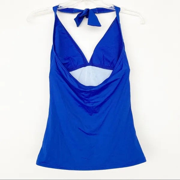 Tommy Bahama Blue Ruched Tankini Swim Top Sz XS - Image 2