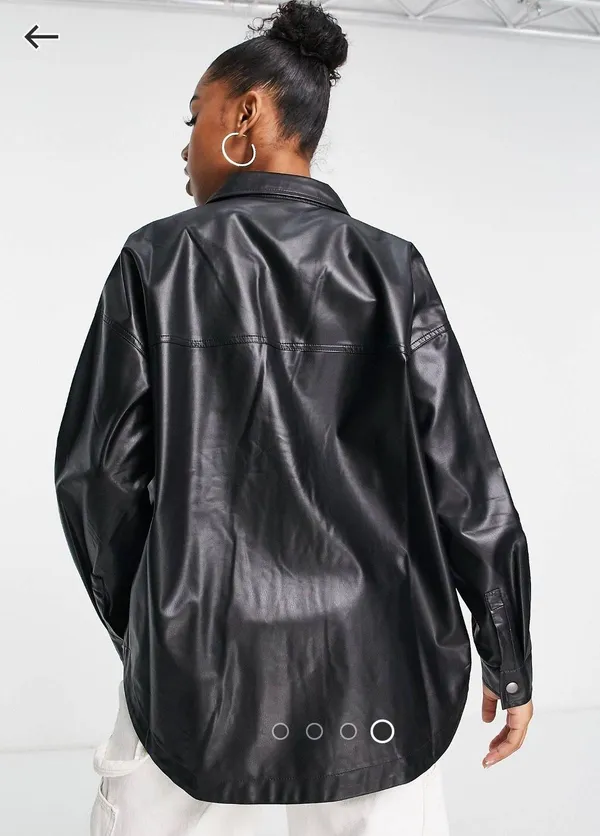 Black Faux Leather Jacket - Image 2