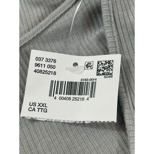 American Eagle XXL Bodysuit Gray Ribbed Long Sleeve Square Neck Henley NWT - Image 5