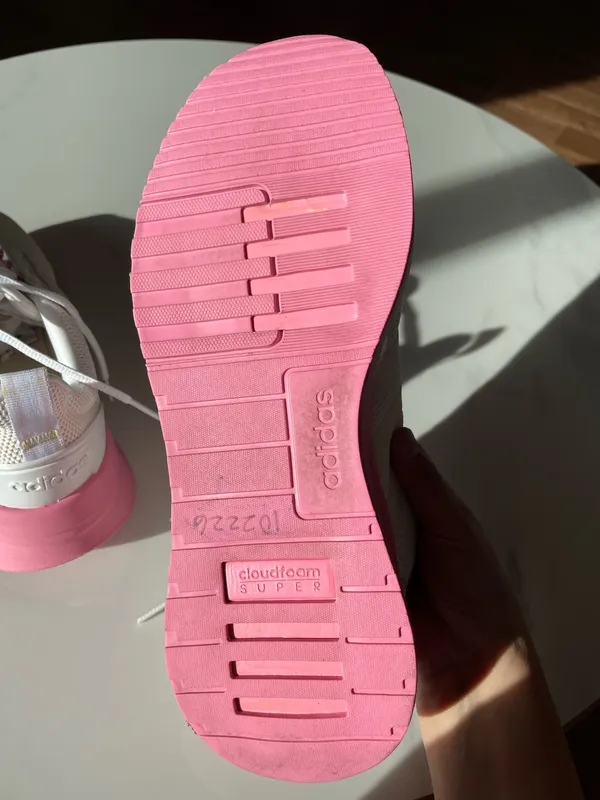 Adidas Women Sneakers Cloud Foam Supper Size US9.5 White And Pink - Image 7