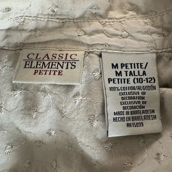 Classic Elements Petite Embroidered Button Up Top - Image 6