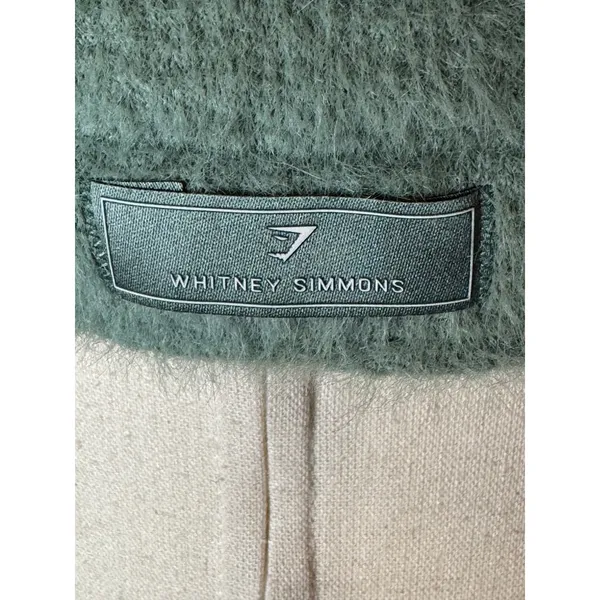 Gymshark‎ Whitney Simmons Sports Bra Large Green Eyelash Fuzzy Knit Bandau Top - Image 9