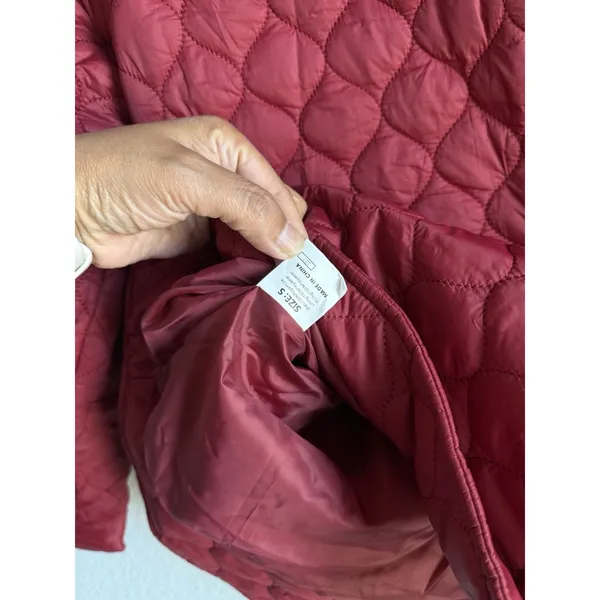 Evaless Jacket Women's Small Lightweight Quilted Puffer Coat Dark Red Cozy NEW - Image 10