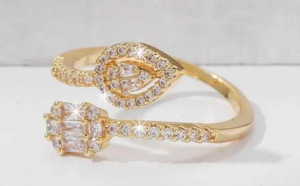 Boutique Water Drop Cubic Zirconia Cuff Ring  - Image 5