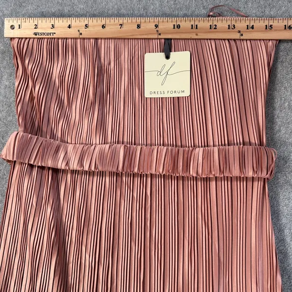 Dress Forum Los Angeles Strapless Midi Dress Women's Medium Champagne Belted New - Image 5