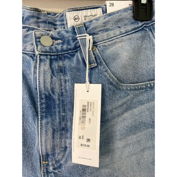 New AG Jeans Hattie High Rise Bermuda Denim Shorts Size 28 - Image 2