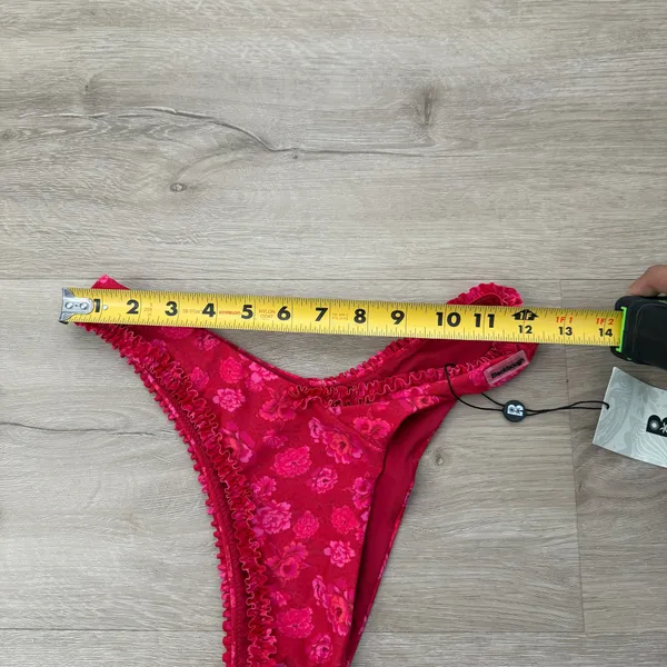 Blackbough Red and Pink Bikini Bottoms Amelia Frilled Cheeky Bottoms/Flowerbomb - Image 4
