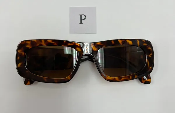Rectangle 90s Style Sunglasses / Leopard 90s Sunglasses Multi - Image 4