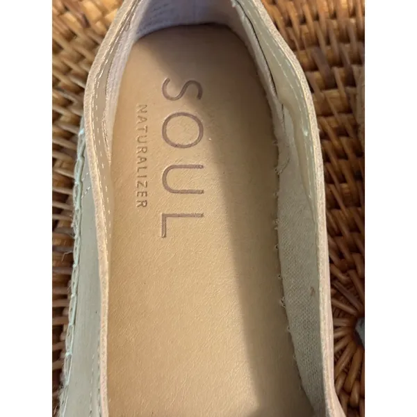 Soul‎ Naturalizer Womens Beige Leather Espadrille Slip On Flats Shoes - Image 2