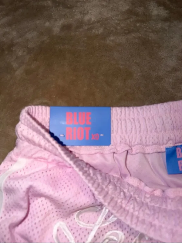 pastel pink mesh athletic shorts from Blue Riot XO. - Image 3