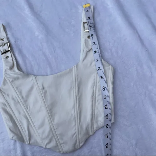 White Fox White Corset Crop Top XS - Image 7