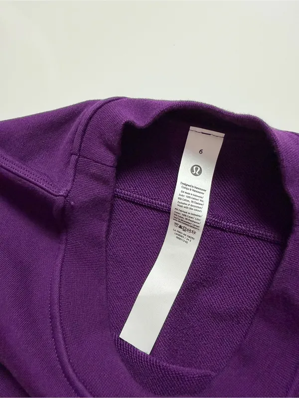 Lululemon Perfectly Oversized Cropped Crew *French Terry, Purple, Size 6 - Image 7