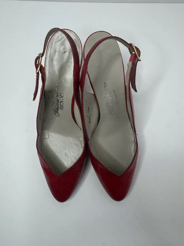Saks Fifth Avenue Red Slingback Heels Size 7.5B - Image 2