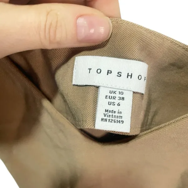Topshop‎ Womens Brown Ring Detail Cami Top Spaghetti Strap Business Casual 6 - Image 3
