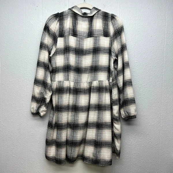American Eagle Plaid Flannel Long Sleeve Shirt Dress Womens Large Y2K Grunge - Image 8