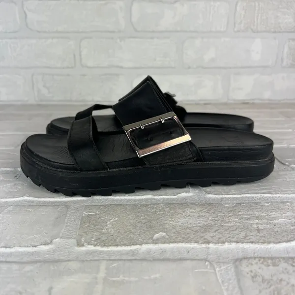 SOREL Roaming Buckle Sandals Womens 7.5 Black Platform Double Strap Slip On - Image 6