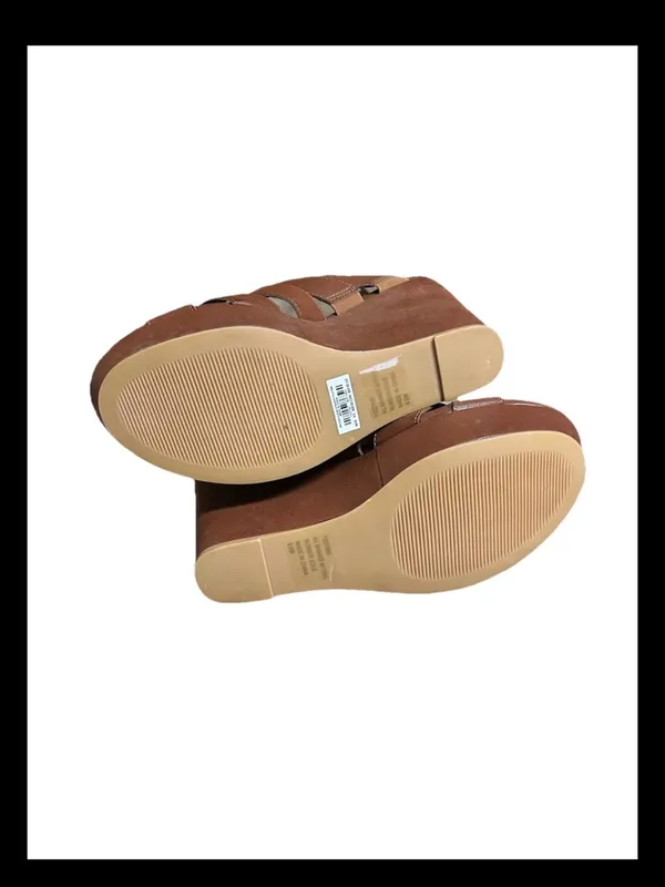 Torrid Shoes Platform Wedge Heels Sandals Size 9.5 Brown NEW - Image 6