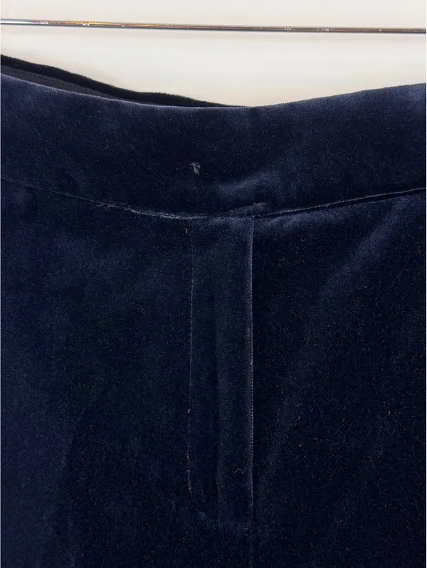 Saks Fifth Avenue Madison Fit Navy Velvet Straight Leg Pants Size 12 Cotton - Image 7