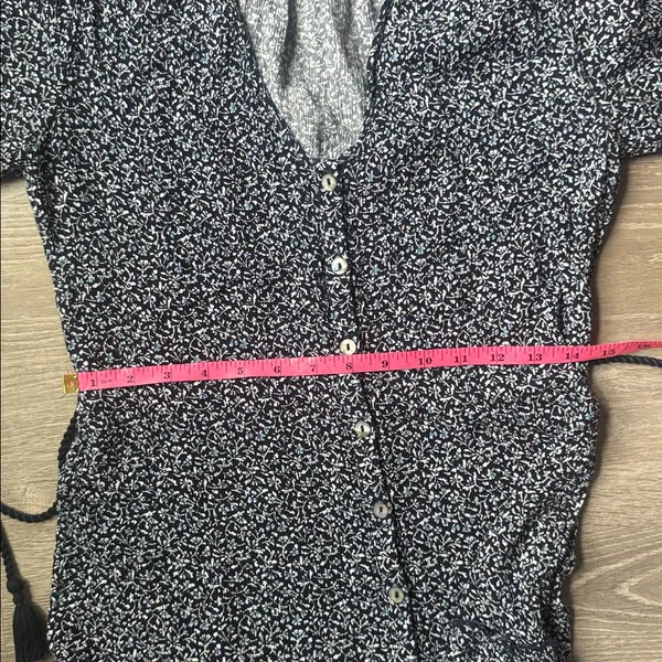 Faherty Orinda Tie Waist Button-Up Crepe Minidress XS - Image 10