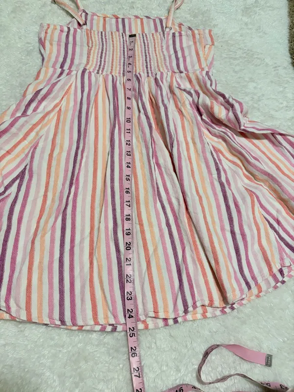 Gap medium striped square neck linen blend dress - Image 3