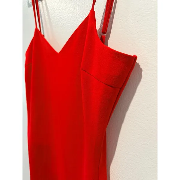 Mini Dress with Rhinestone Dangle Red Size M - Image 3