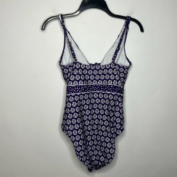 La‎ Blanca purple and white one piece swimsuit size 8 - Image 2