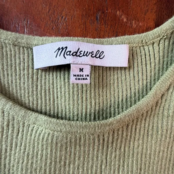 Madewell Womens Ribbed High Neck Tank Top Green Size M CKP478690011 - Image 3