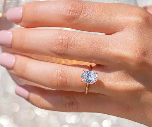 Size 4.5 Oval Modern Gents Diamond Ring - Image 4