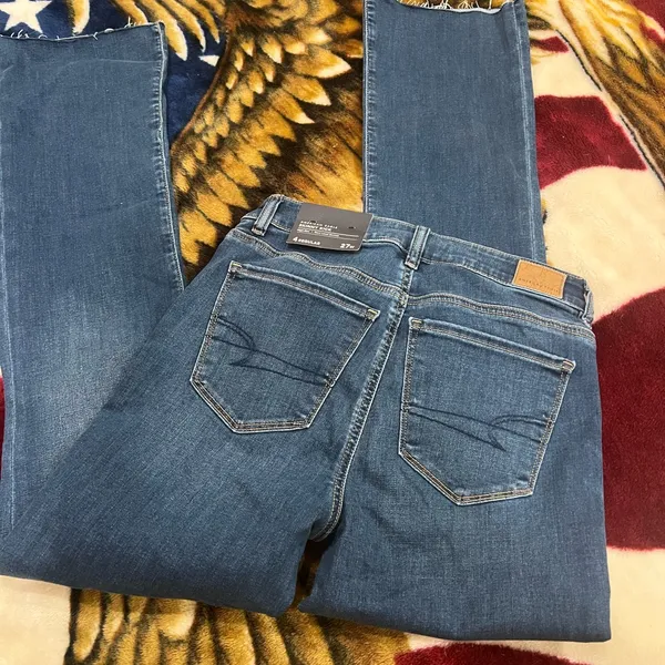 American Eagle Outfitters 4/27 Blue Flare Jeans - Image 3