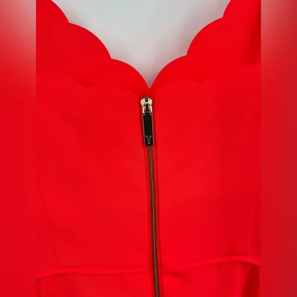 Ted Baker Autumn Wedding‎ Guest Asymmetric Hem Dress Coral Orange Sz 3 - US 8 - Image 11