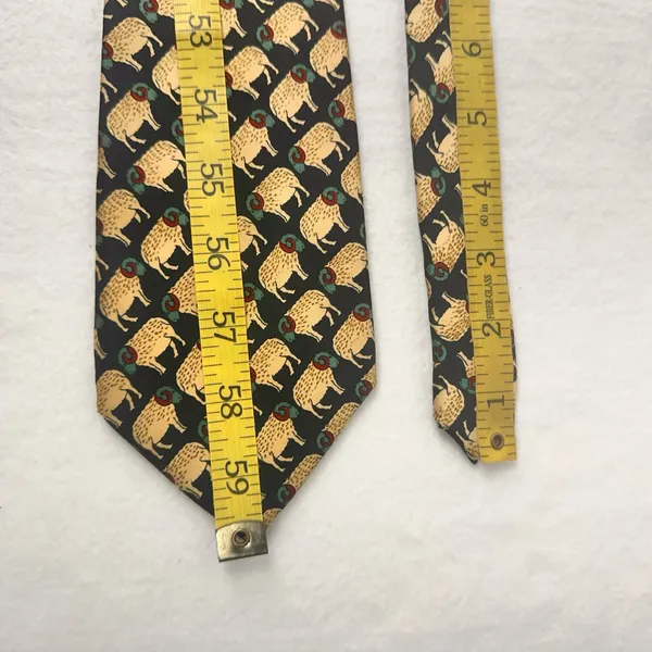 Sinsabang Tie Vintage Animal Print Sheep Geometric Multicolor Office Necktie Bow - Image 7