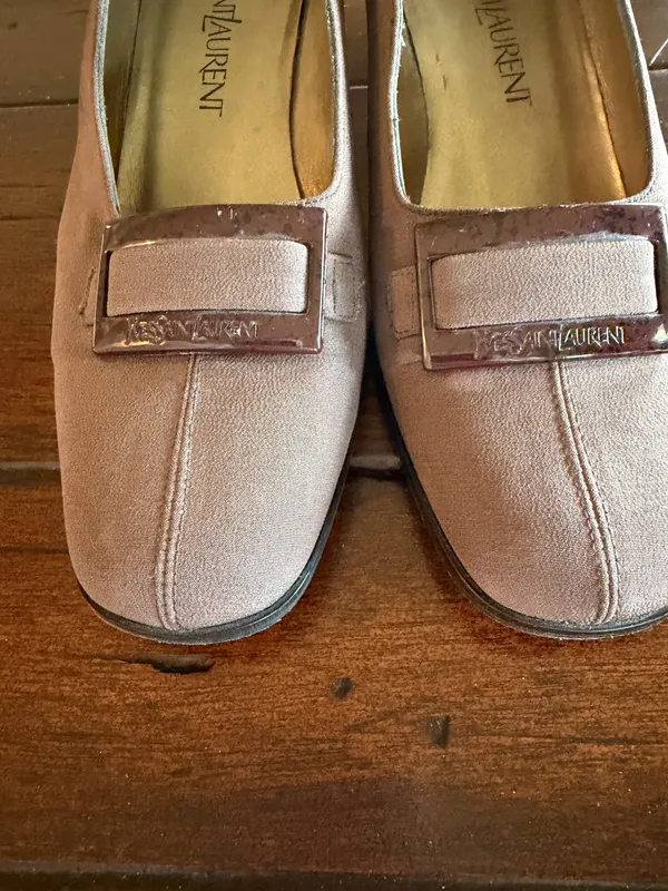 Vintage Yves Saint Laurent Brown Block Heel Pumps Square Toe Made in Italy Women’s 7M - Image 3