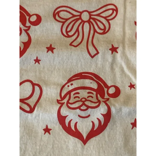 Gildan Christmas Graphic T-shirt Large Cream Red Santa Bow Design - Image 4