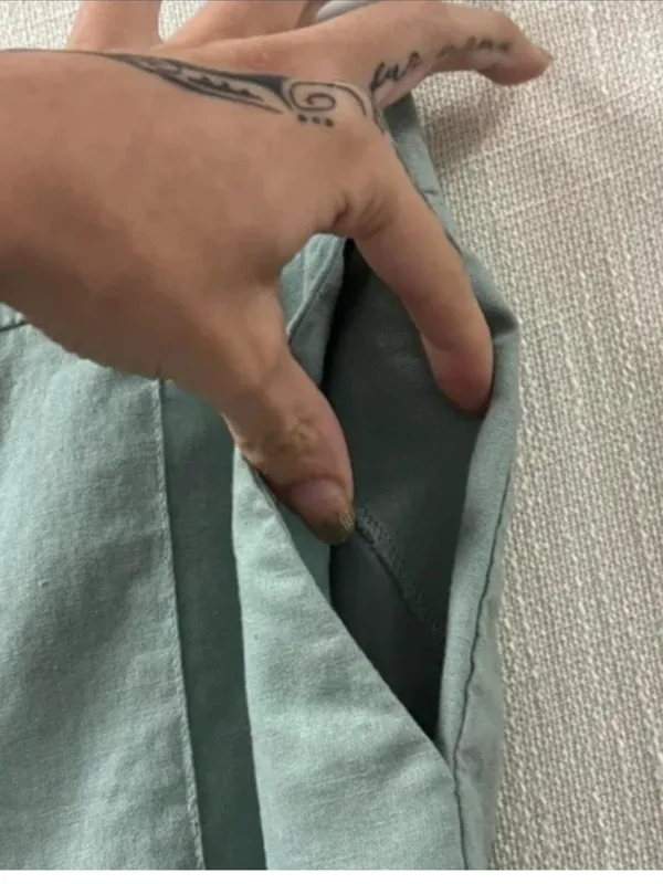 ASOS High-Rise Straight Leg Pants in Sage Green - Image 5