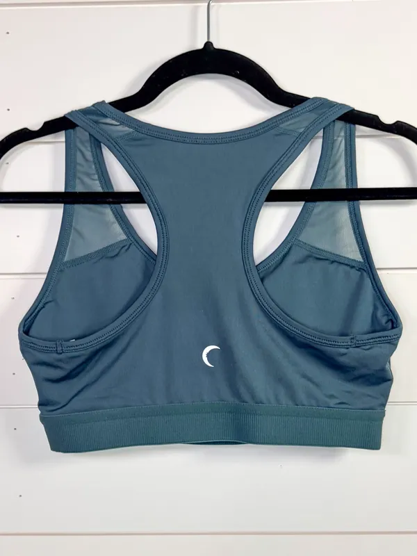 Zyia Teal Blue Leopard Bomber Bra, EUC, Size Medium - Image 8