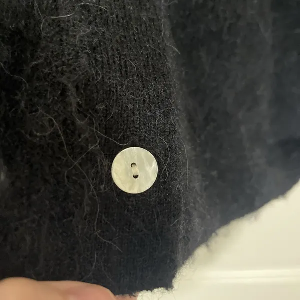 Stockholm Atelier & Other Stories Black Small Collard Knit Cardigan Sweater Wool - Image 5