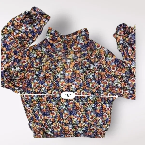 Free‎ People All Dolled Up Floral Mesh Cropped Long Sleeve Womens M Boho - Image 4