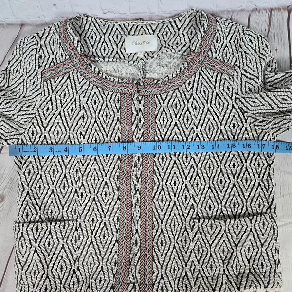 Miss Me Geometric Diamond Fringe Cropped Jacket Cardigan Sweater Women‎ Size M - Image 8