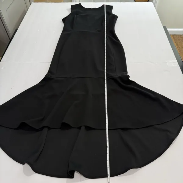Calvin Klein Black Hi Low Trumpet Sleeveless Stretch Crepe Midi‎ Dress Size 8 - Image 11