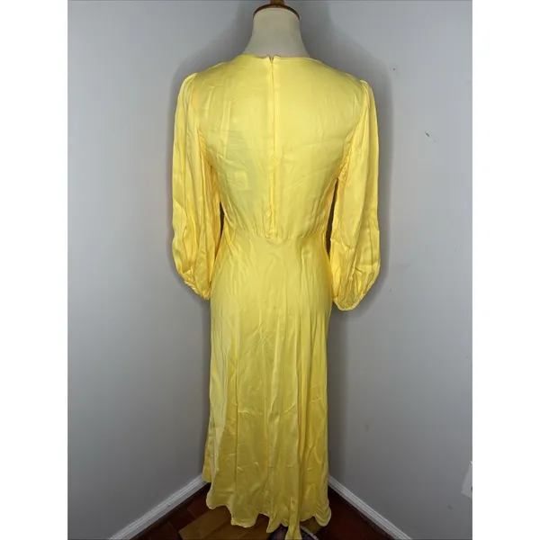 New Farm Rio Yellow Cutout Piped Ring Midi Dress Small - Image 4