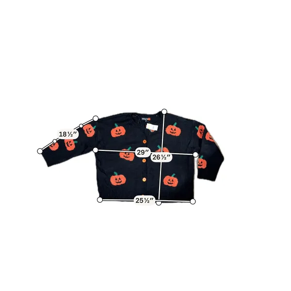 NWT 33 Degrees Pumpkin Cardigan Black Jack O Lantern Halloween Sweater 3X - Image 4