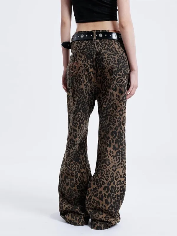 Aelfric Eden Leopard Print High Rise Wide Leg Jeans Size 28 - Image 11