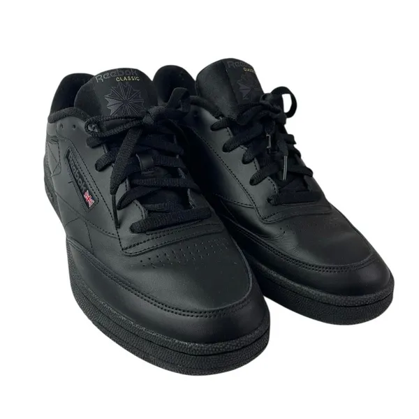 Reebok Club C Men's Black Leather Lace Up Low Top Athletic Sneakers Shoes 11.5 - Image 5