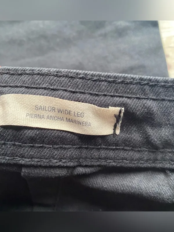 Universal Thread solid black sailor high waist wide leg denim jeans fall winter - Image 3