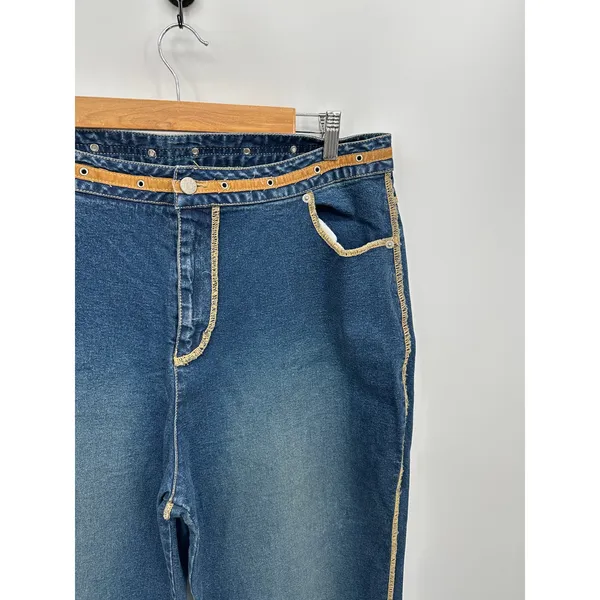 The Blues‎ Y2K Denim Western Jeans Women Sz 20 Country Festival Coachelle Boho - Image 4